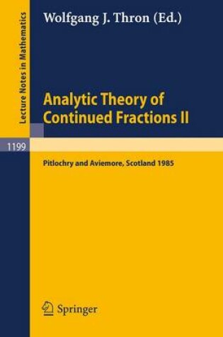 Cover of Analytic Theory of Continued Fractions II