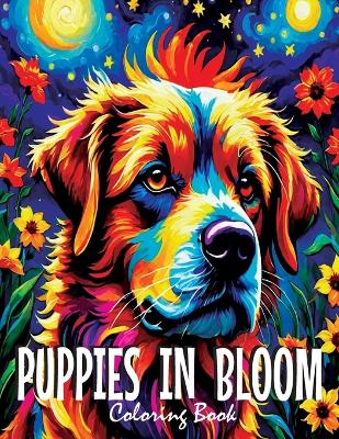 Book cover for Puppies in Bloom Coloring Book