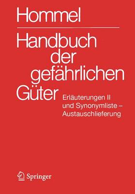 Cover of Handbuch Der Gefahrlichen Guter. Erlauterungen II. Austauschlieferung, Dezember 2010