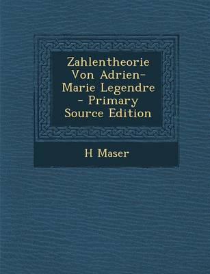 Book cover for Zahlentheorie Von Adrien-Marie Legendre - Primary Source Edition