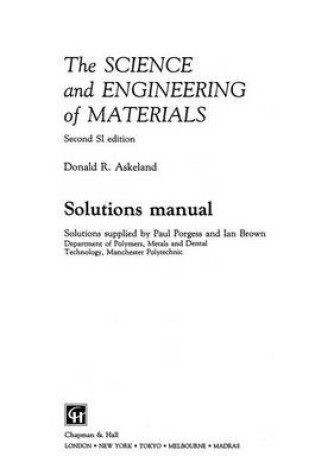 Cover of The Science and Engineering of Materials