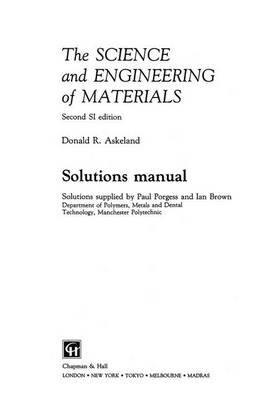 Book cover for The Science and Engineering of Materials