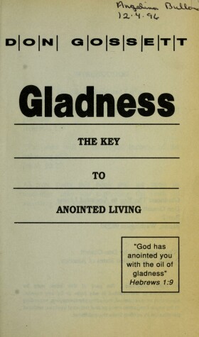 Book cover for Gladness: Key to Anointed Life