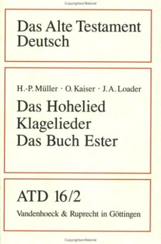 Cover of Das Hohelied, Klagelieder, Das Buch Ester