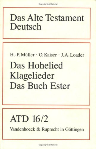 Book cover for Das Hohelied, Klagelieder, Das Buch Ester