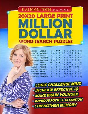 Book cover for 20x20 Large Print Million Dollar Word Search Puzzles