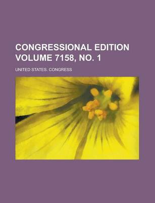 Book cover for Congressional Edition Volume 7158, No. 1