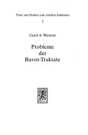 Cover of Probleme Der Bavot-Traktate