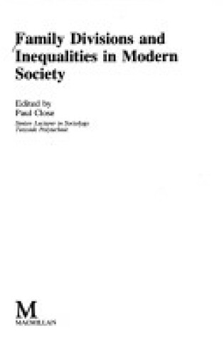 Cover of Family Divisions and Inequality