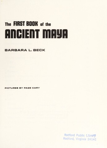 Book cover for First Book of the Ancient Maya