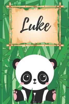 Book cover for personalisiertes Notizbuch Panda / Malbuch / Kritzelbuch / Tagebuch / Journal / Notizheft / DIN A5 / Geschenke Luke