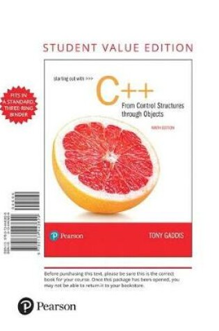 Cover of Starting Out with C++ from Control Structures to Objects