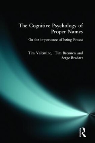 Cover of The Cognitive Psychology of Proper Names