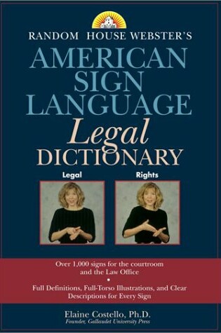 Cover of Websters Asl Legal Dictionary