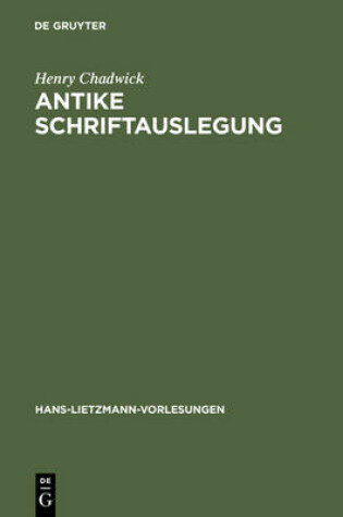 Cover of Antike Schriftauslegung