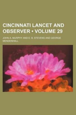 Cover of Cincinnati Lancet and Observer (Volume 29)