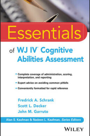 Cover of Essentials of WJ IV Cognitive Abilities Assessment