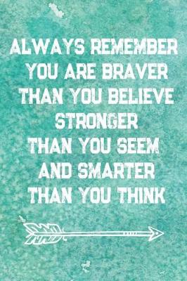 Book cover for Always Remember You Are Braver Than You Believe Stronger Than You Seem And Smarter Than You Think
