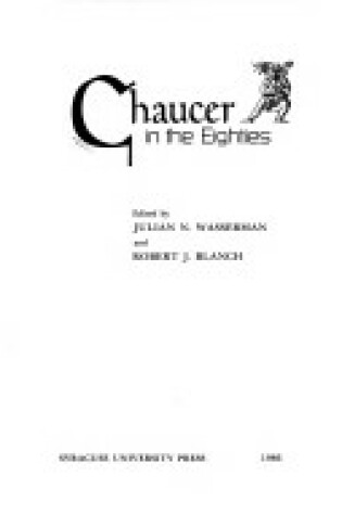 Cover of Chaucer in the Eighties