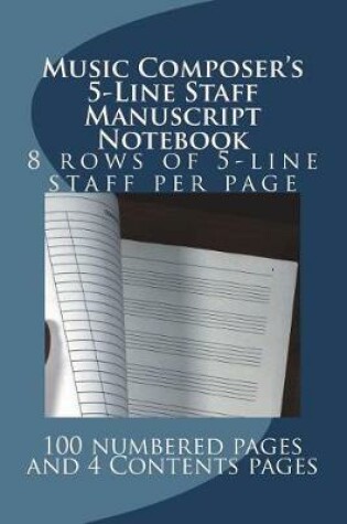 Cover of Music Composer's 5-Line Staff Manuscript Notebook