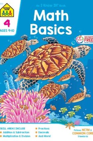 Cover of School Zone Math Basics Grade 4 Workbook