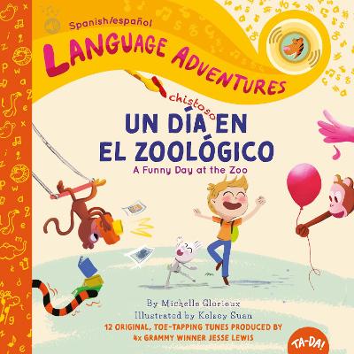 Book cover for Un día chistoso en el zoológico (A Funny Day at the Zoo, Spanish/español language edition)