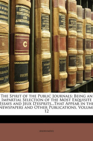 Cover of The Spirit of the Public Journals