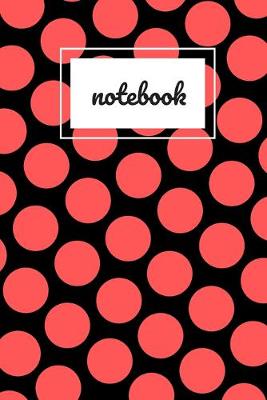 Book cover for Black and red polka dot print notebook