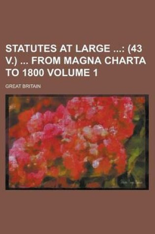 Cover of Statutes at Large Volume 1