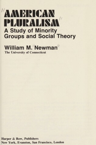 Cover of American Pluralism