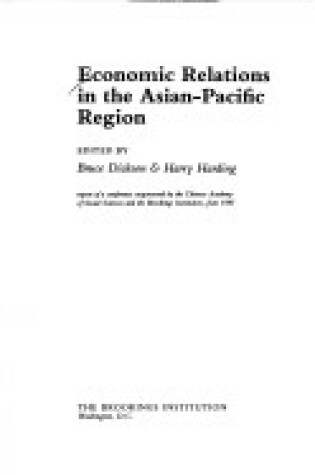 Cover of Economic Relations in the Asia-Pacific Region