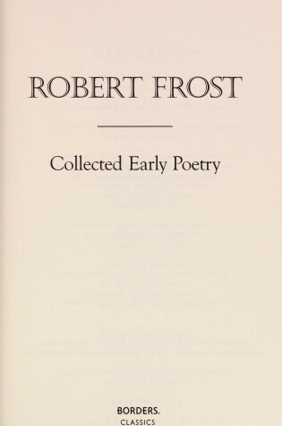 Cover of Collected Early Poetry