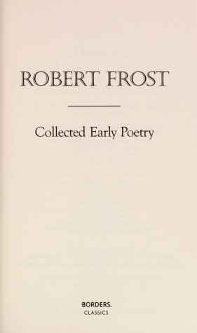 Book cover for Collected Early Poetry