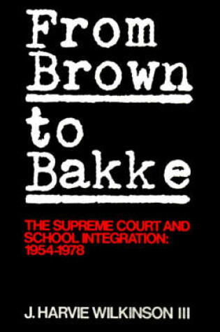 Cover of From 'Brown' to 'Bakke'