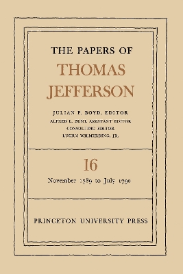 Cover of The Papers of Thomas Jefferson, Volume 16