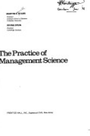 Cover of The Practice of Management Science