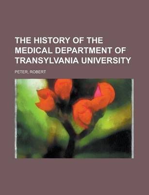 Book cover for The History of the Medical Department of Transylvania University