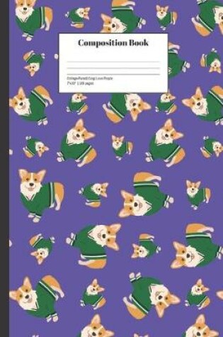 Cover of Composition Book College-Ruled Corgi Love Purple