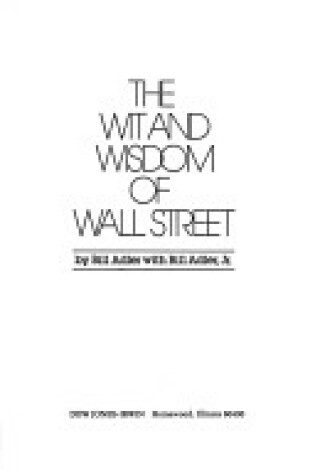 Cover of Wit and Wisdom of Wall Street