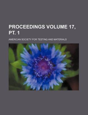 Book cover for Proceedings Volume 17, PT. 1