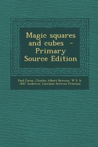 Cover of Magic Squares and Cubes