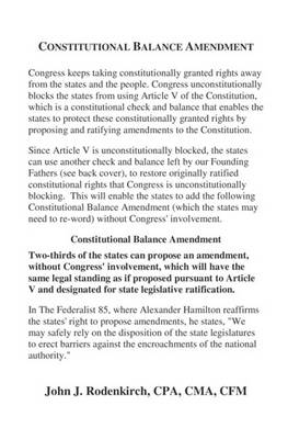 Book cover for Constitutional Balance Amendment