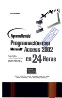 Book cover for Aprendiendo Programacion Con Microsoft Access 2002 En 24 Horas