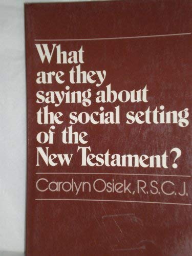 Book cover for What are They Saying About the Social Serving of the New Testament?