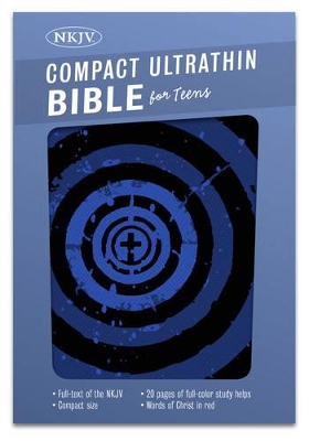 Book cover for NKJV Compact Ultrathin Bible For Teens, Blue Vortex