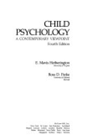 Cover of Child Psychology