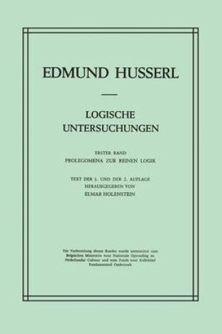 Cover of Logische Untersuchungen