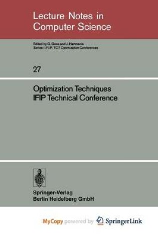 Cover of Optimization Techniques Ifip Technical Conference