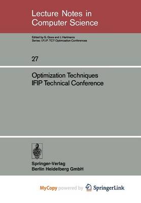 Book cover for Optimization Techniques Ifip Technical Conference