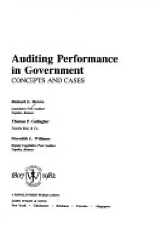 Cover of Auditing Performance in Government